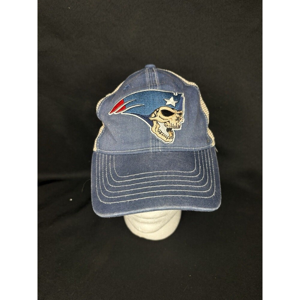 Comfort Colors Patriots Screaming Skull Hat Barstool Blue Tan NFL Football